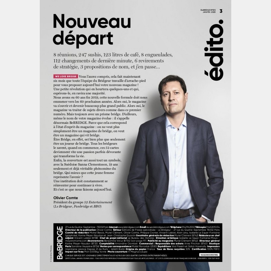 BeBRIDGE - Janvier 2020 bri_journal925 Anciens numéros