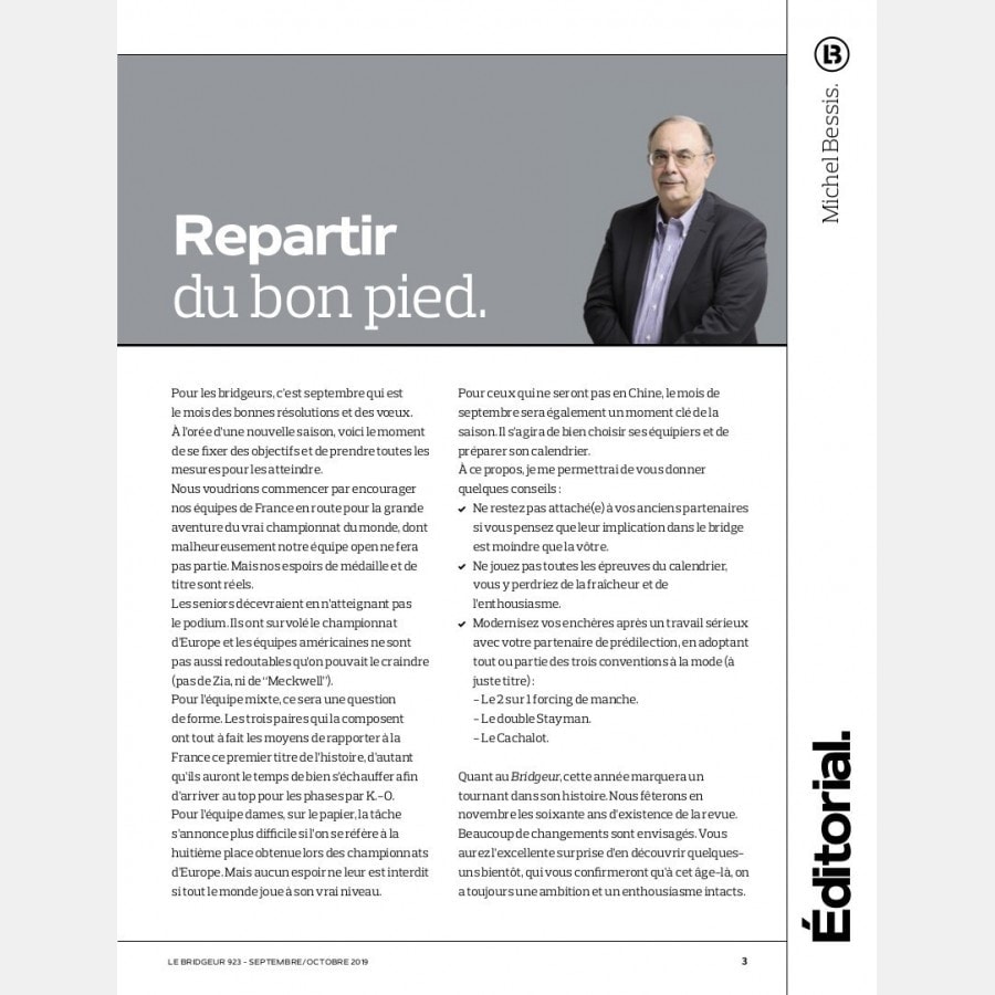 Le Bridgeur - Septembre 2019 bri_journal923 Anciens numéros