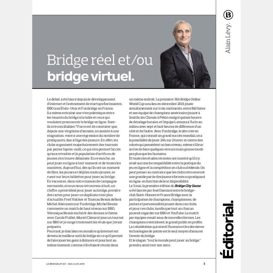 Le Bridgeur - Mai 2019 bri_journal921 Anciens numéros