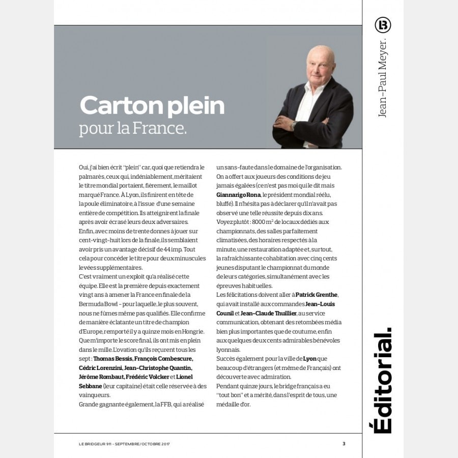 Le Bridgeur - Septembre 2017 bri_journal911 Anciens numéros