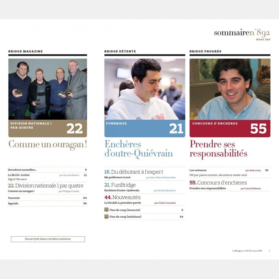 Le Bridgeur - Mars 2015 bri_journal892 Anciens numéros