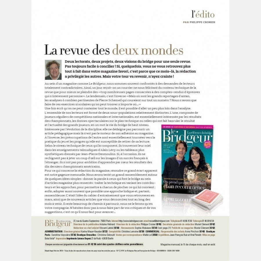 Le Bridgeur - Février 2014 bri_journal880 Anciens numéros