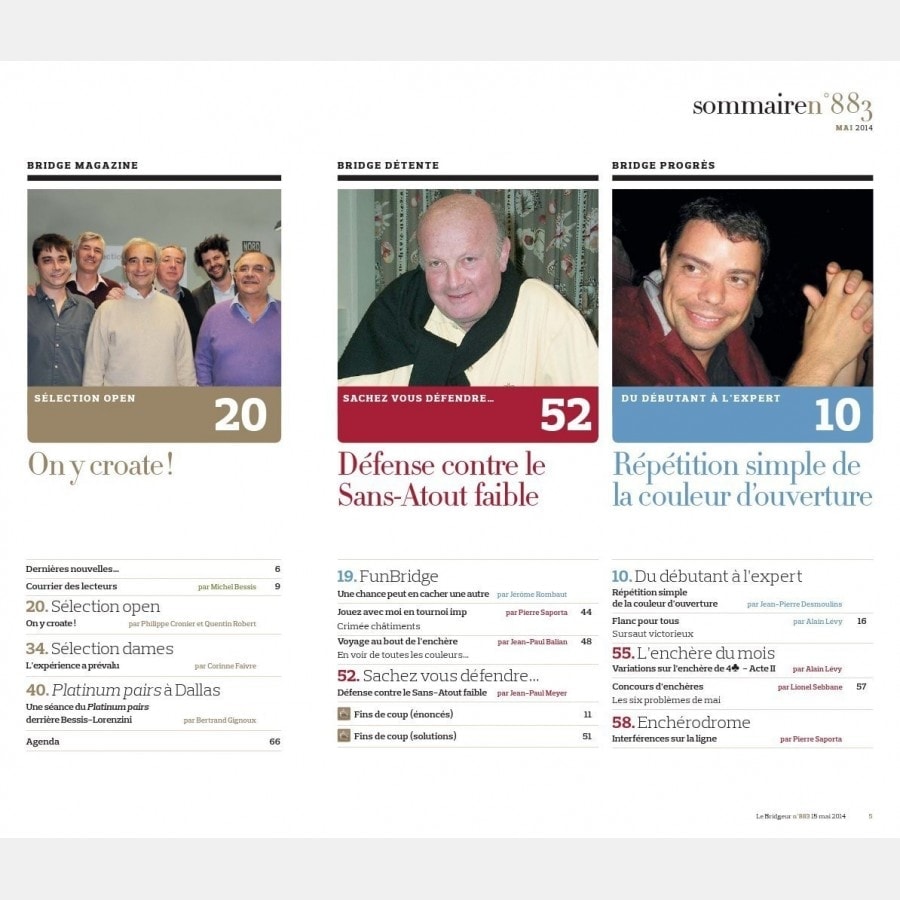 Le Bridgeur - Mai 2014 bri_journal883 Anciens numéros