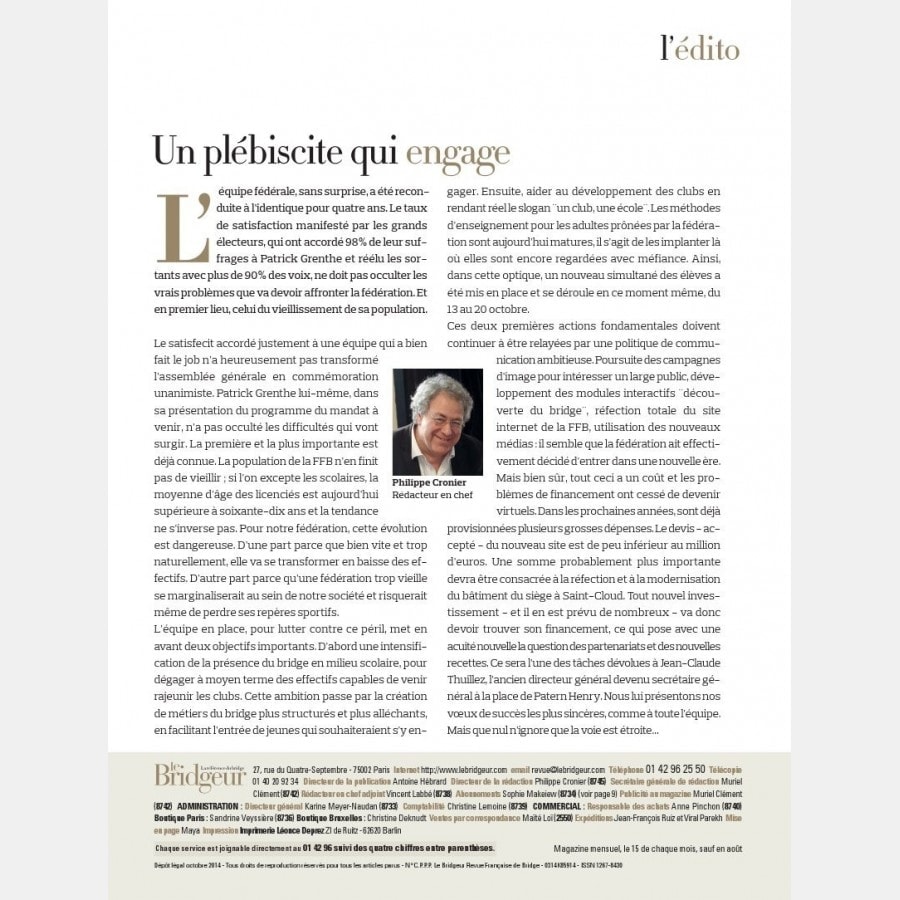 Le Bridgeur - Octobre 2014 bri_journal887 Anciens numéros