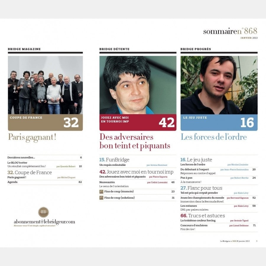 Le Bridgeur - Janvier 2013 bri_journal868 Anciens numéros