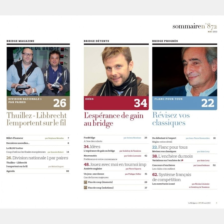 Le Bridgeur - Mai 2013 bri_journal872 Anciens numéros