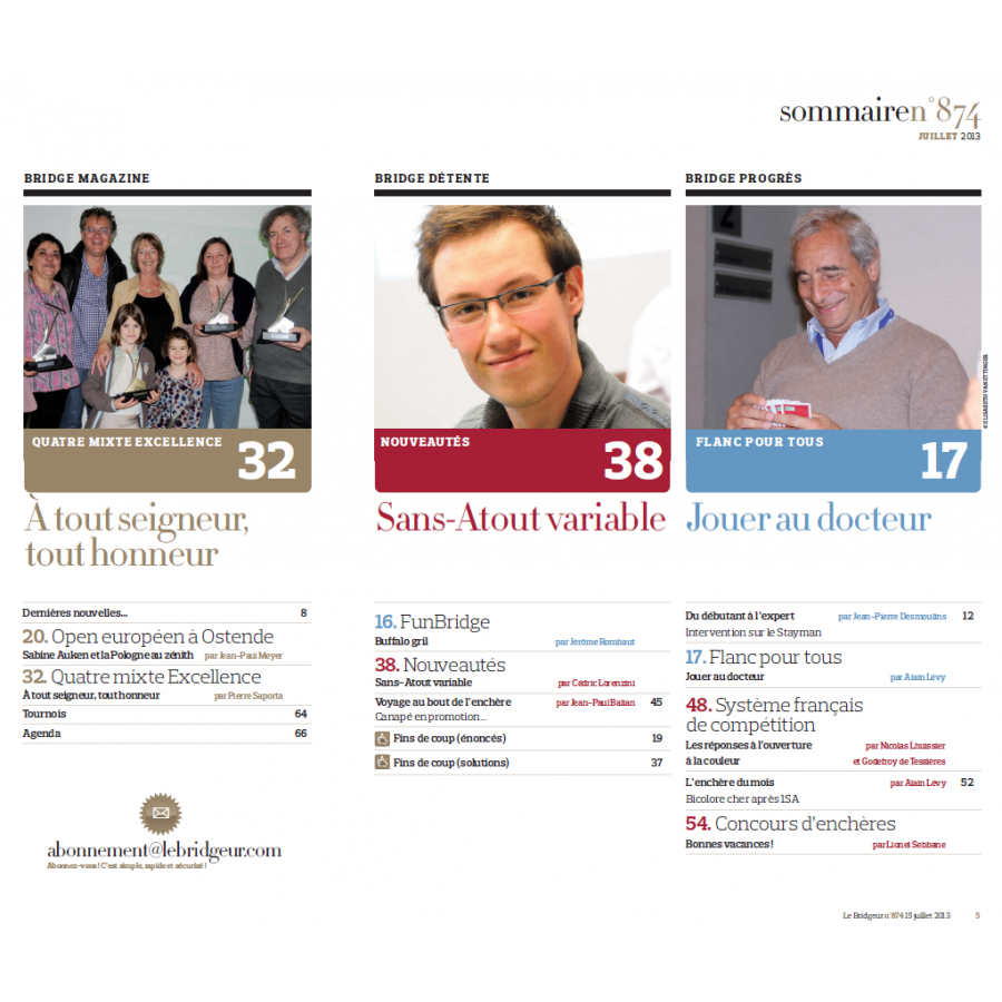 Le Bridgeur - Juillet 2013 bri_journal874 Anciens numéros
