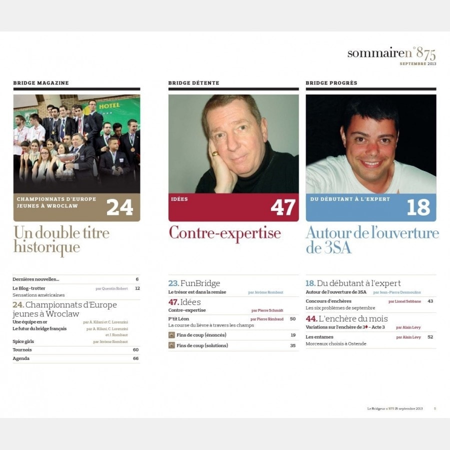 Le Bridgeur - Septembre 2013 bri_journal875 Anciens numéros