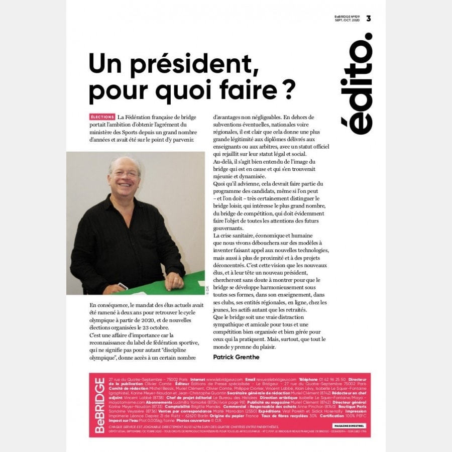 BeBRIDGE - Septembre 2020 bri_journal929 Anciens numéros