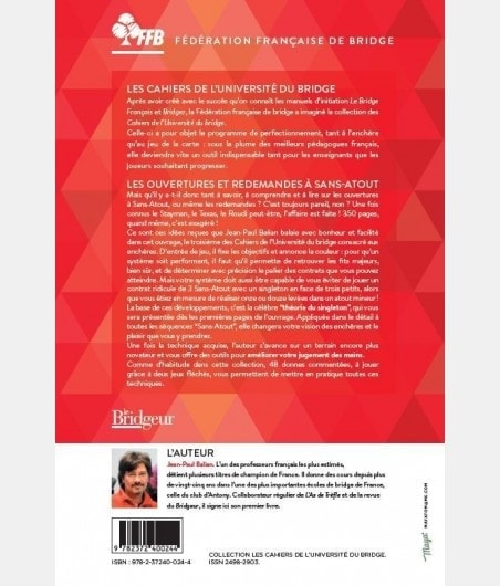 Cahier de l'Université du Bridge CUB 5 : Les Ouvertures et Redemandes à Sans-Atout LIV10001 Librairie