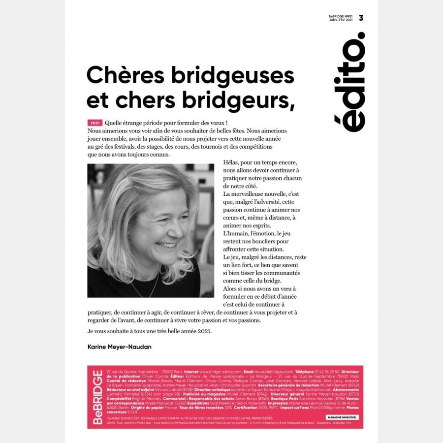 BeBRIDGE - Janvier 2021 bri_journal931 Anciennes revues BeBridge - format papier