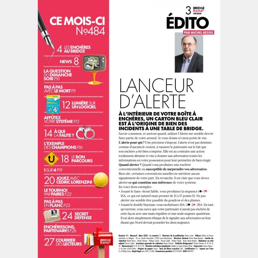BRIDGERAMA+ Mars 2022 numérique ou papier rama_num_pap484 Anciennes revues BRIDGERAMA+