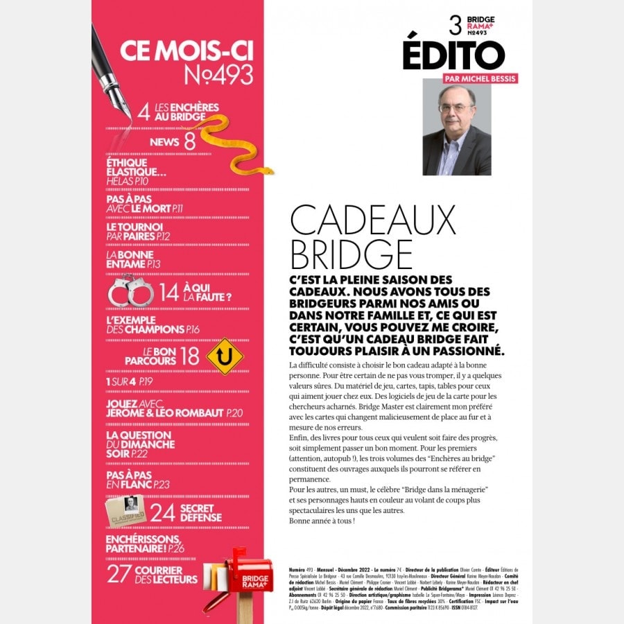 BRIDGERAMA+ Décembre 2022 numérique ou papier rama_num_pap493 Anciennes revues BRIDGERAMA+