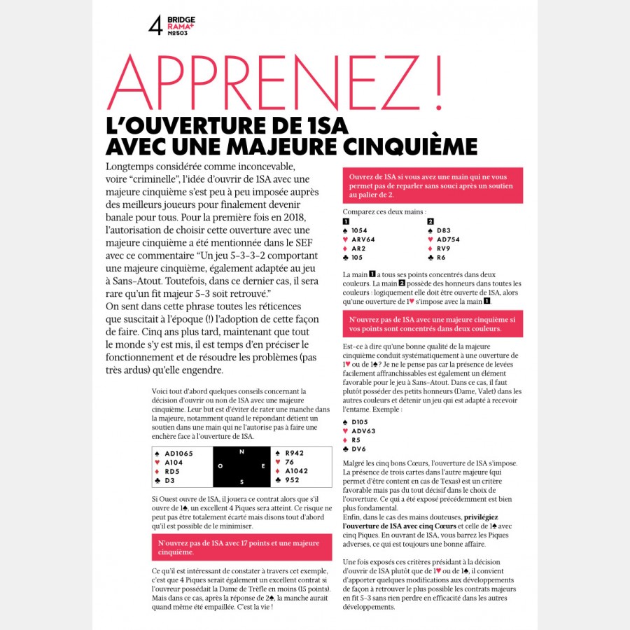 BRIDGERAMA+ Octobre 2023 numérique ou papier rama_num_pap503 Anciennes revues BRIDGERAMA+