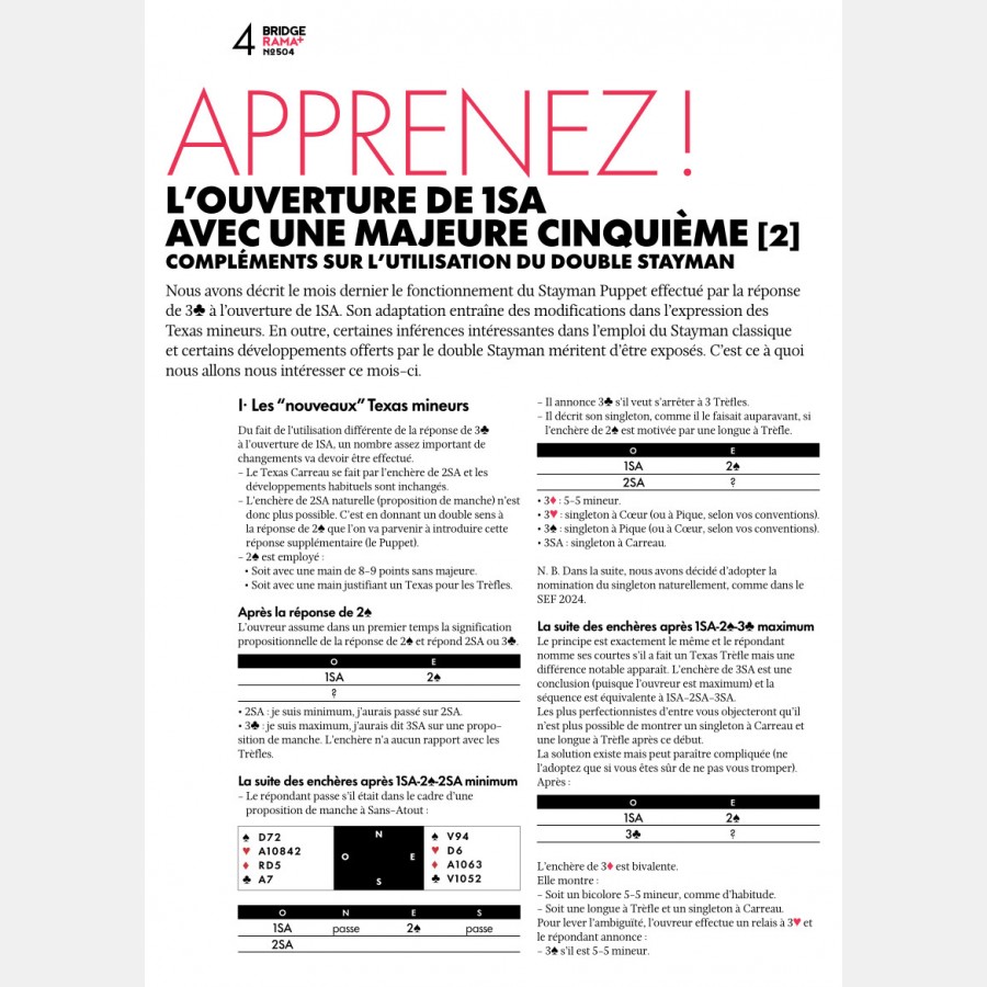 BRIDGERAMA+ Novembre 2023 numérique ou papier rama_num_pap504 Anciennes revues BRIDGERAMA+