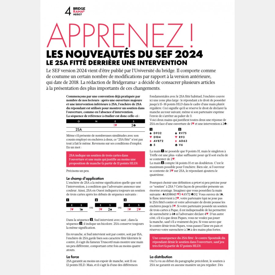 BRIDGERAMA+ Février 2024 numérique ou papier rama_num_pap507 Anciennes revues BRIDGERAMA+