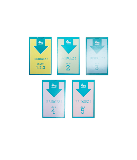 Lot de 5 jeux fléchés Bridgez ! FFB CAR9300 Cartes fléchées FFB