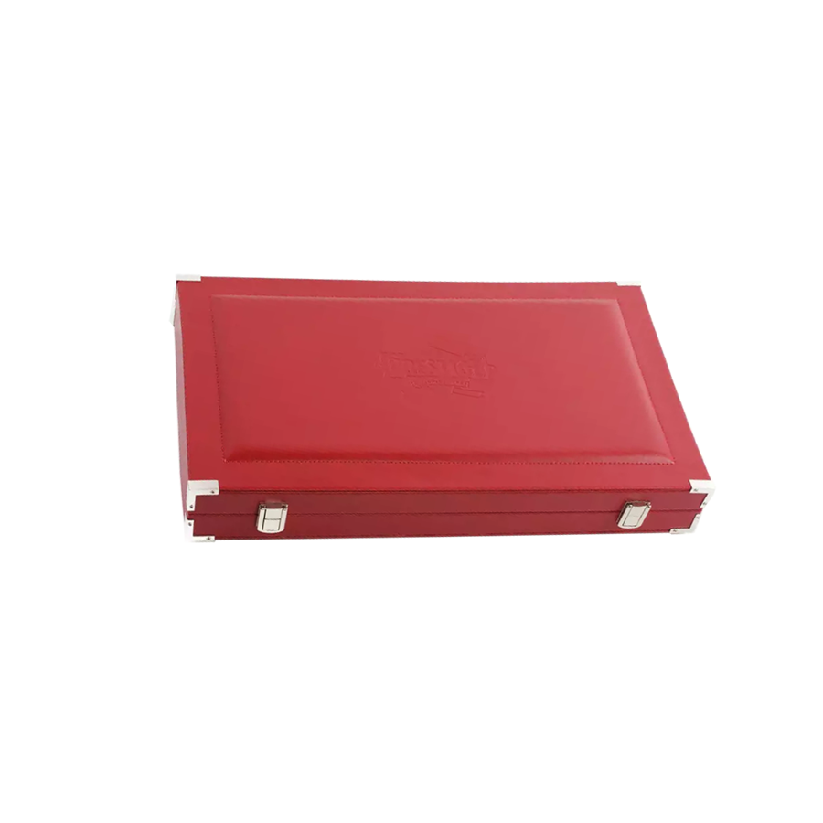 Backgammon Prestige Rouge 46 cm simili cuir BAC2510 Backgammon