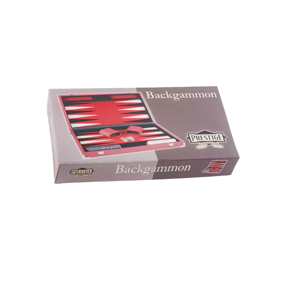 Backgammon Prestige Rouge 46 cm simili cuir BAC2510 Backgammon