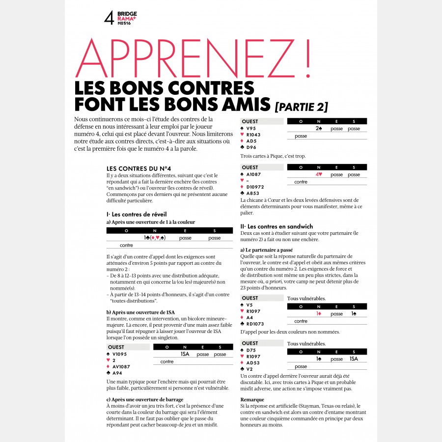 BRIDGERAMA+ Novembre 2024 numérique ou papier rama_num_pap516 Anciennes revues BRIDGERAMA+